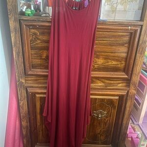 Boohoo Burgundy High Low Dress